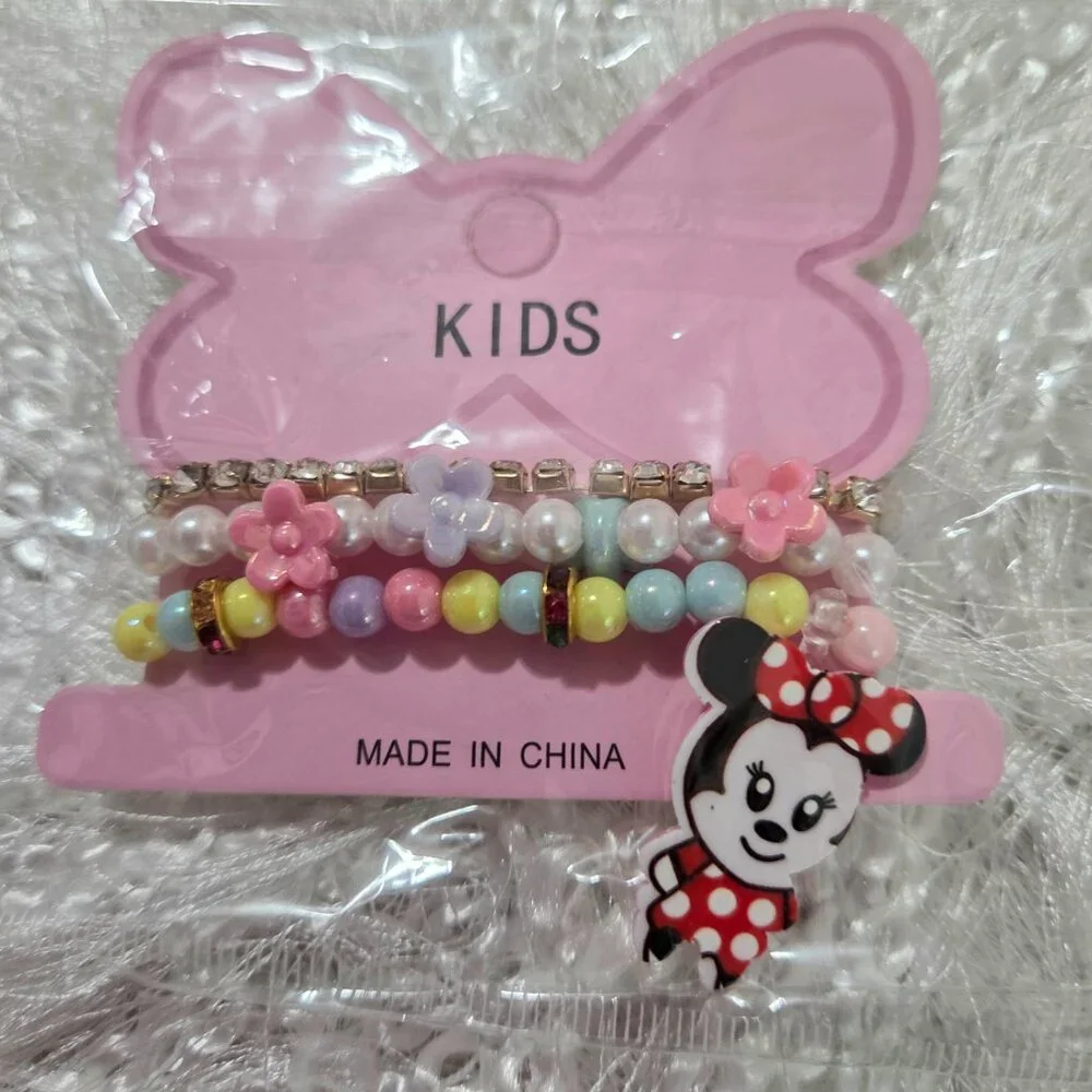 Kids Lot of 12 Minnie Style 3pcs Girl Bracelet Set